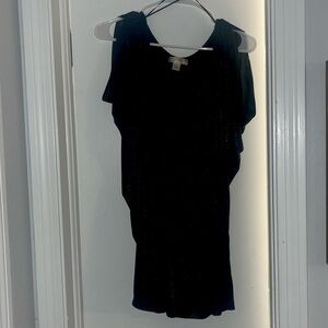 Shimmery black batwing top